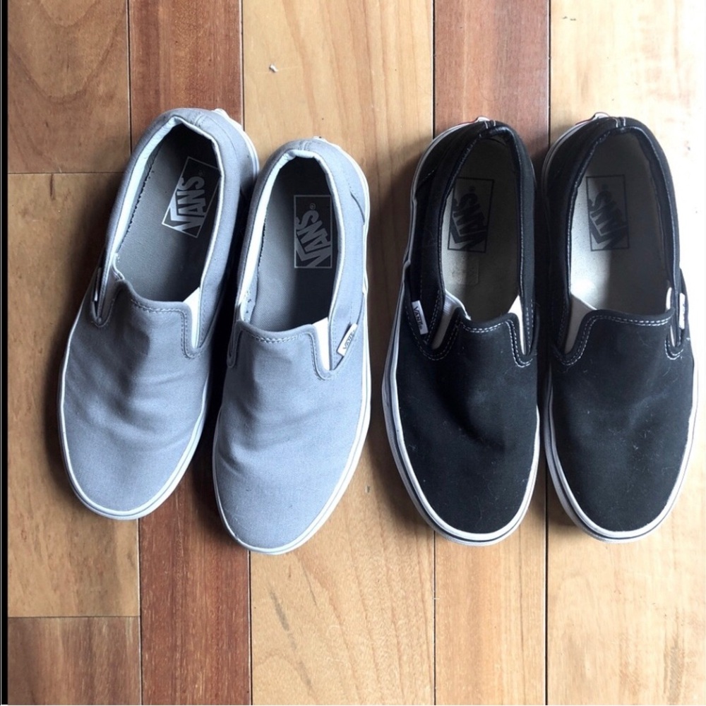 2 Pairs Of Unisex Vans “Off The Wall” Slip On Canvas Shoes